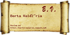 Berta Valéria névjegykártya