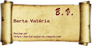 Berta Valéria névjegykártya